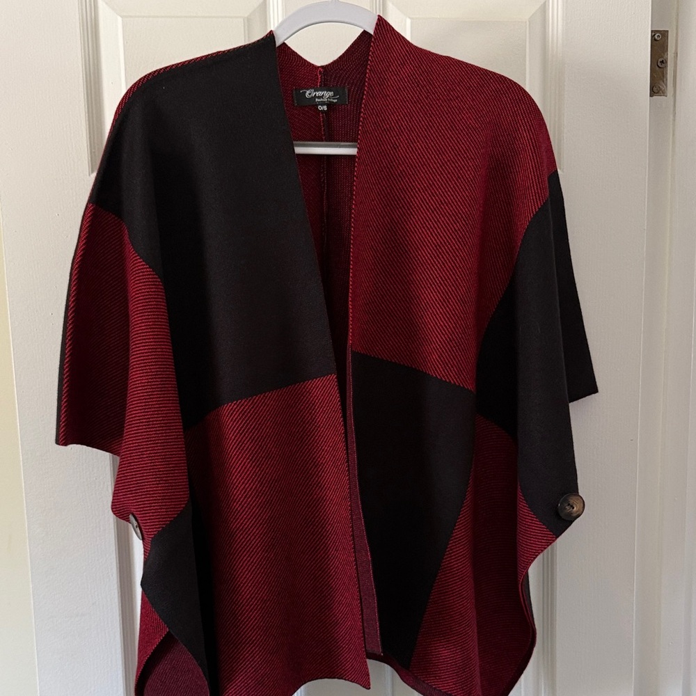 Red and Black Poncho